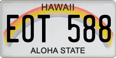 HI license plate EOT588