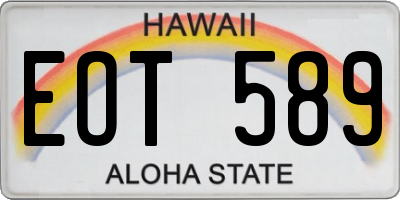 HI license plate EOT589