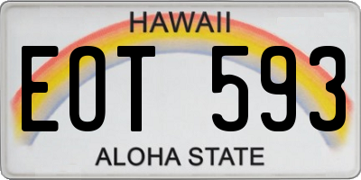 HI license plate EOT593