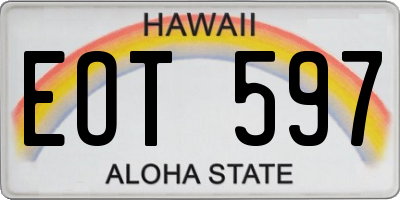 HI license plate EOT597