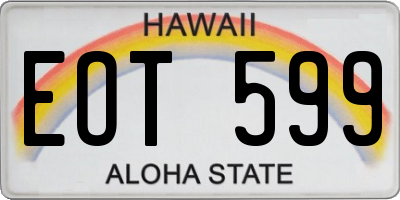 HI license plate EOT599