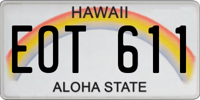 HI license plate EOT611