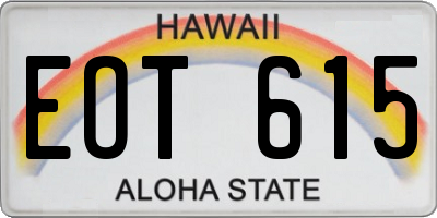 HI license plate EOT615