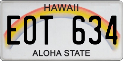 HI license plate EOT634