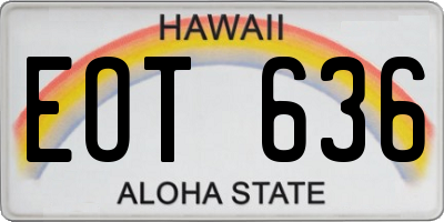 HI license plate EOT636