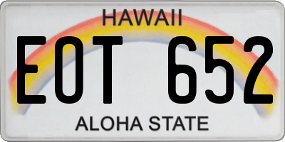HI license plate EOT652