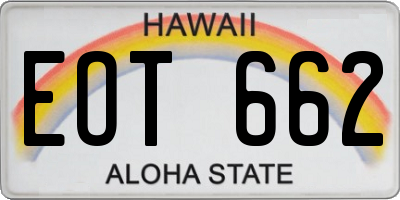 HI license plate EOT662