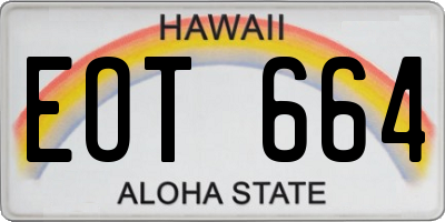 HI license plate EOT664
