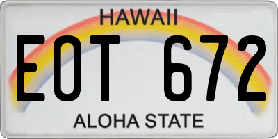 HI license plate EOT672