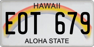 HI license plate EOT679