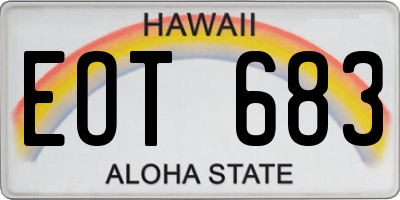 HI license plate EOT683