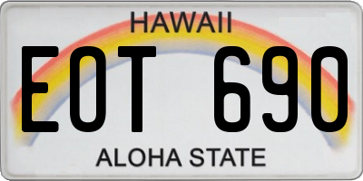 HI license plate EOT690