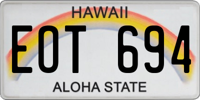 HI license plate EOT694