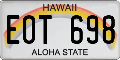 HI license plate EOT698