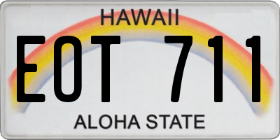 HI license plate EOT711