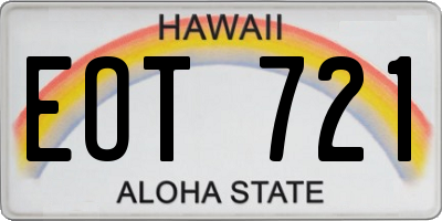 HI license plate EOT721