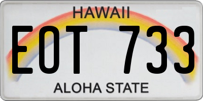 HI license plate EOT733