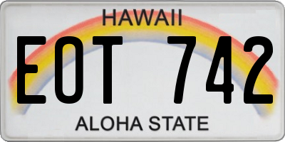 HI license plate EOT742