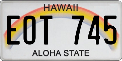 HI license plate EOT745