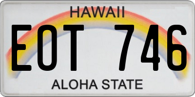 HI license plate EOT746