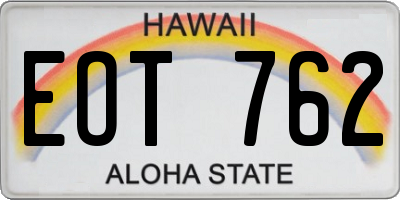 HI license plate EOT762