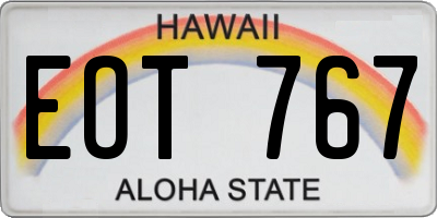 HI license plate EOT767
