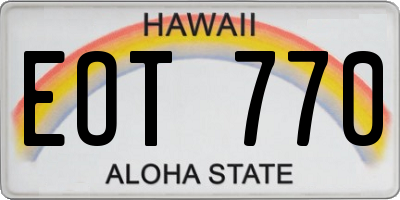 HI license plate EOT770