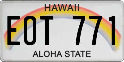 HI license plate EOT771