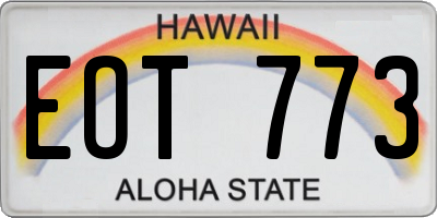 HI license plate EOT773