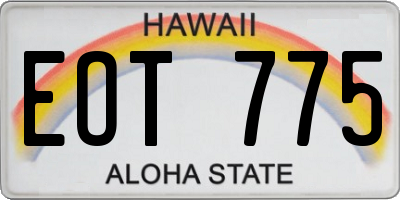 HI license plate EOT775