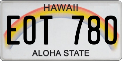HI license plate EOT780