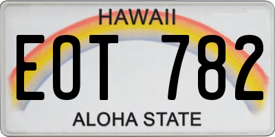 HI license plate EOT782