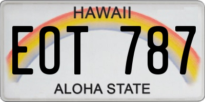 HI license plate EOT787