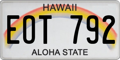 HI license plate EOT792