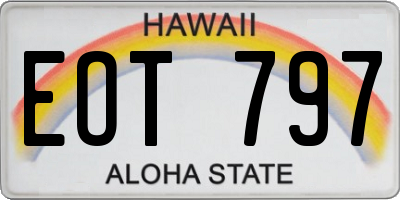 HI license plate EOT797