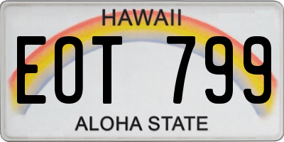 HI license plate EOT799