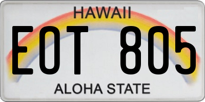 HI license plate EOT805