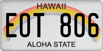 HI license plate EOT806