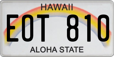 HI license plate EOT810