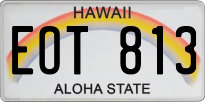 HI license plate EOT813