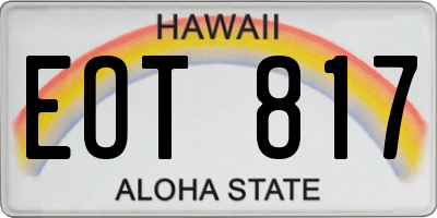 HI license plate EOT817