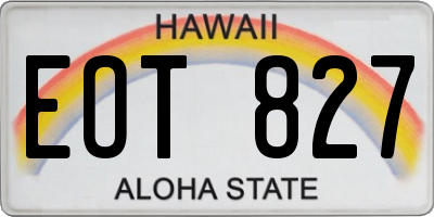 HI license plate EOT827