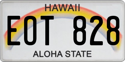 HI license plate EOT828
