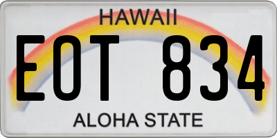 HI license plate EOT834