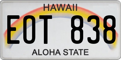 HI license plate EOT838