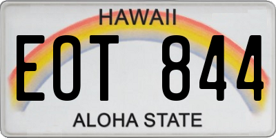 HI license plate EOT844