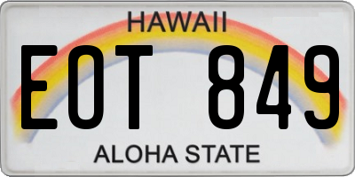 HI license plate EOT849
