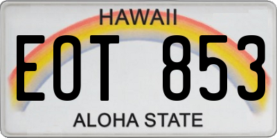HI license plate EOT853