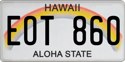 HI license plate EOT860