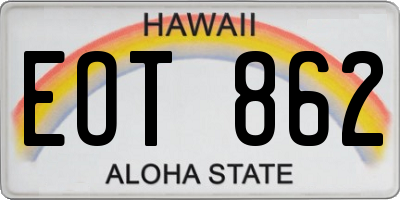 HI license plate EOT862